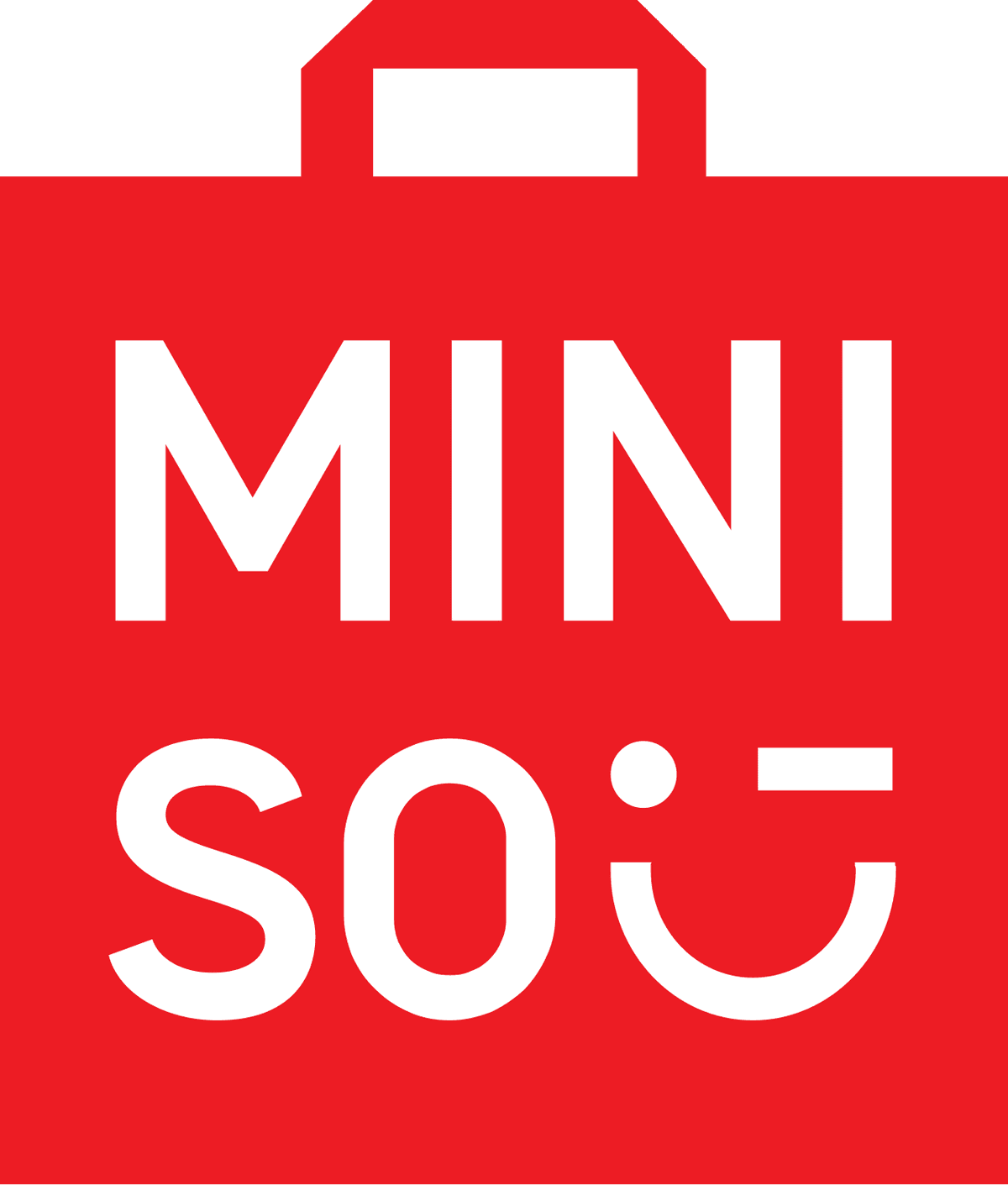 Bolsa de compras roja con las palabras MINI SOUL en letras blancas y un asa en la parte superior.