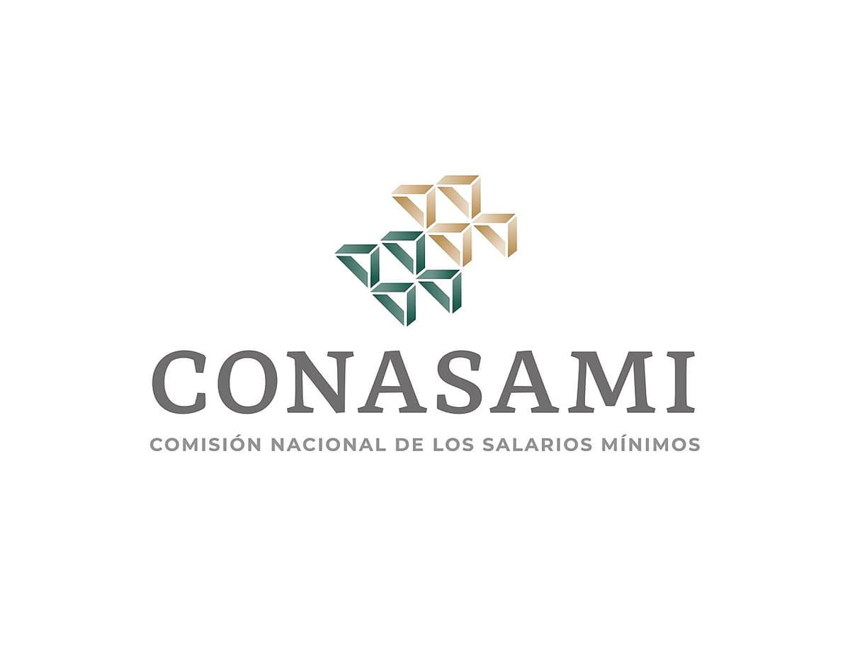Logo oficial de Conasami con diseño geométrico en tonos verde y dorado