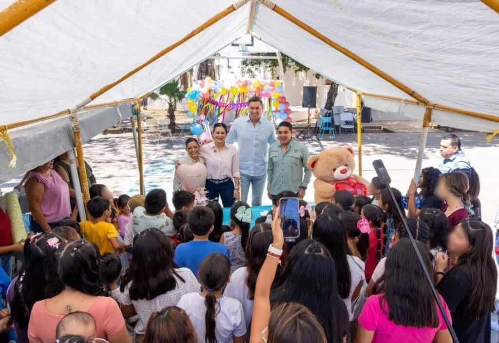 Llevan Estefanía Mercado y Eduardo Nájera amor a niñas y niños del Centro de Asistencia Temporal del DIF Playa del Carmen